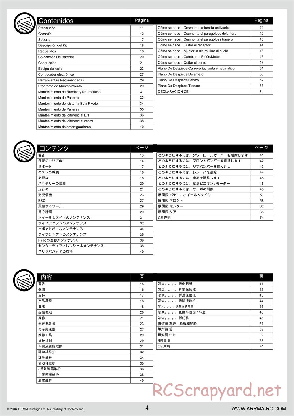 ARRMA - Senton 6S BLX (2016) - Manual - Page 4