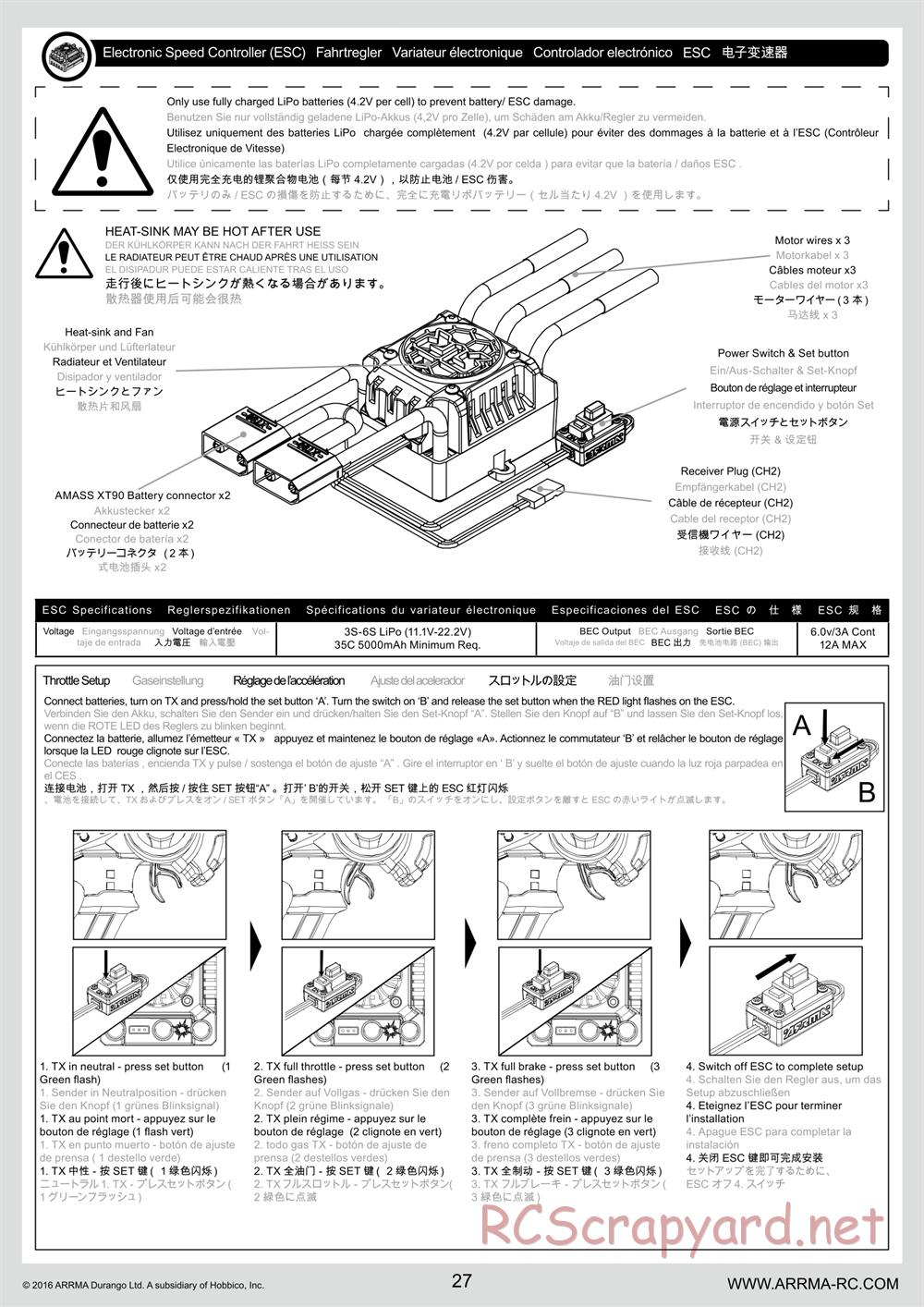 ARRMA - Senton 6S BLX (2016) - Manual - Page 27