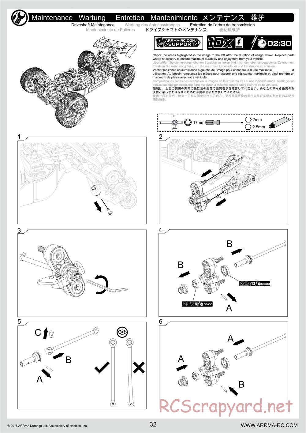 ARRMA - Senton 6S BLX (2016) - Manual - Page 32