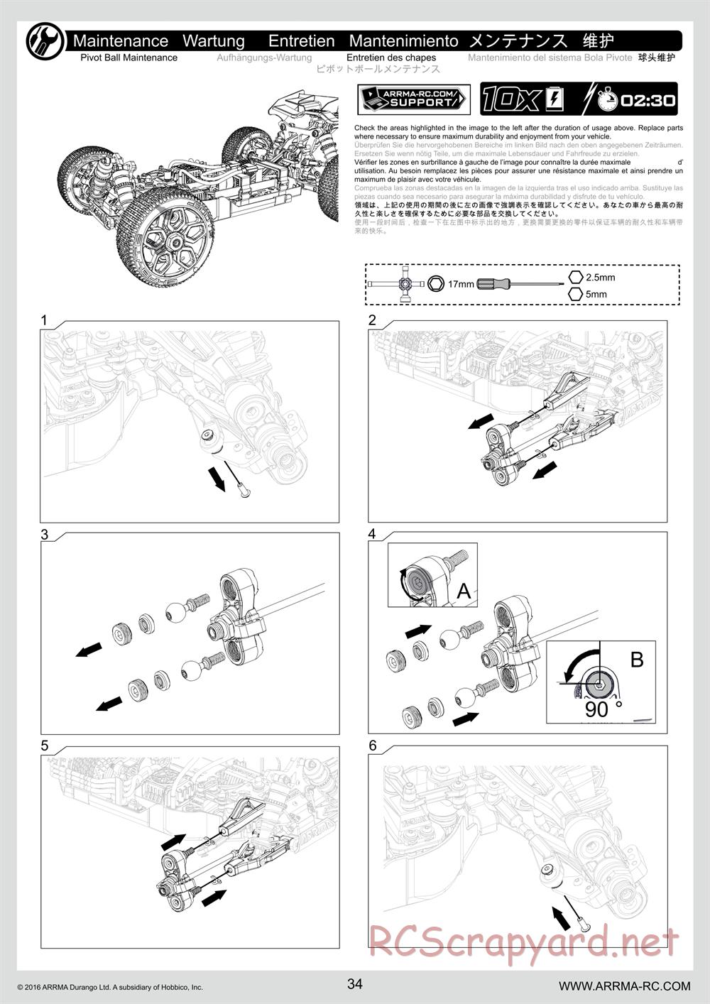 ARRMA - Senton 6S BLX (2016) - Manual - Page 34