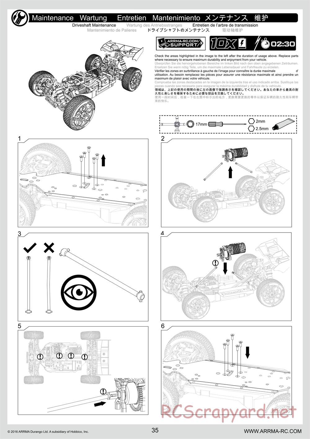 ARRMA - Senton 6S BLX (2016) - Manual - Page 35