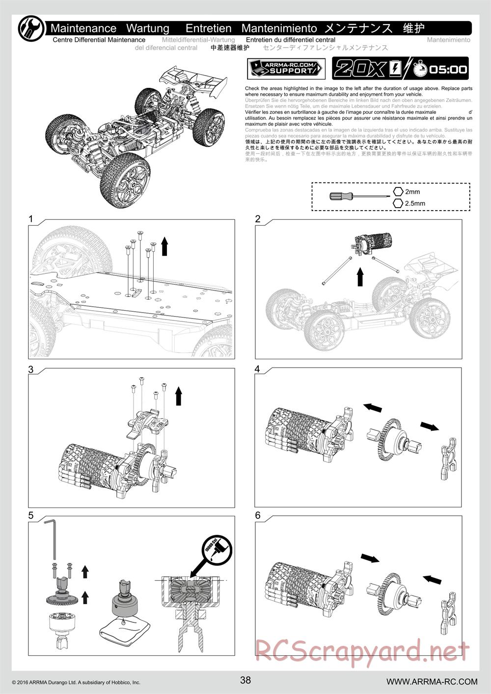 ARRMA - Senton 6S BLX (2016) - Manual - Page 38