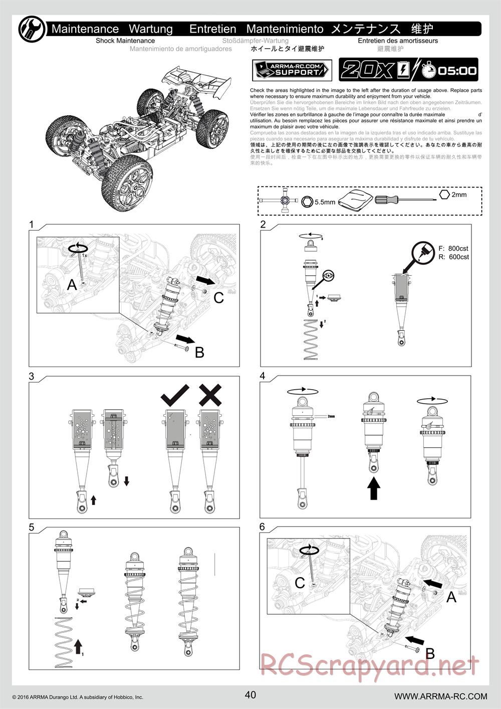 ARRMA - Senton 6S BLX (2016) - Manual - Page 40