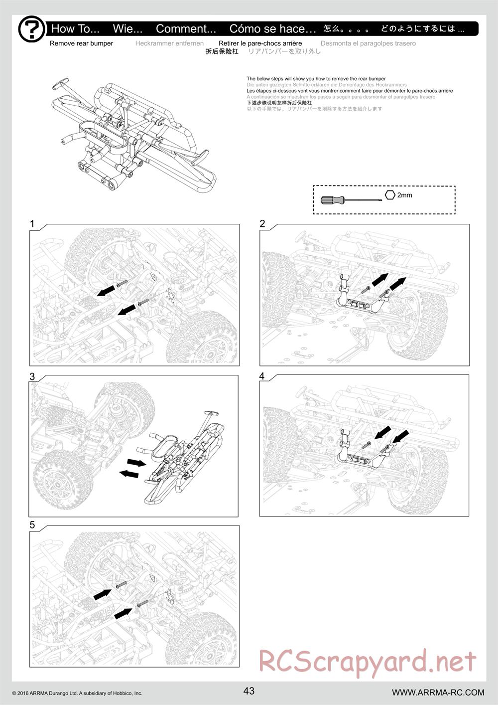 ARRMA - Senton 6S BLX (2016) - Manual - Page 43