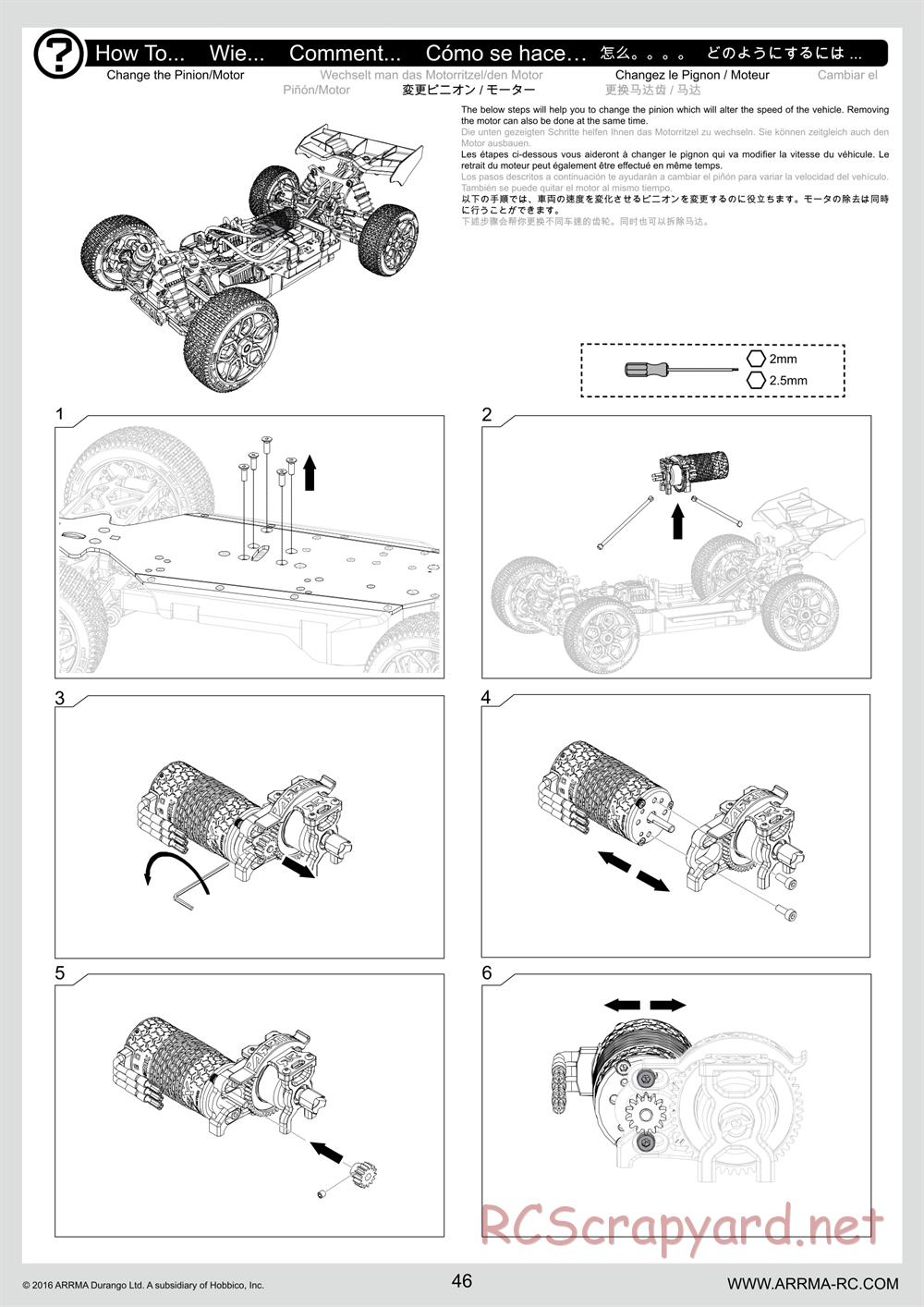 ARRMA - Senton 6S BLX (2016) - Manual - Page 46