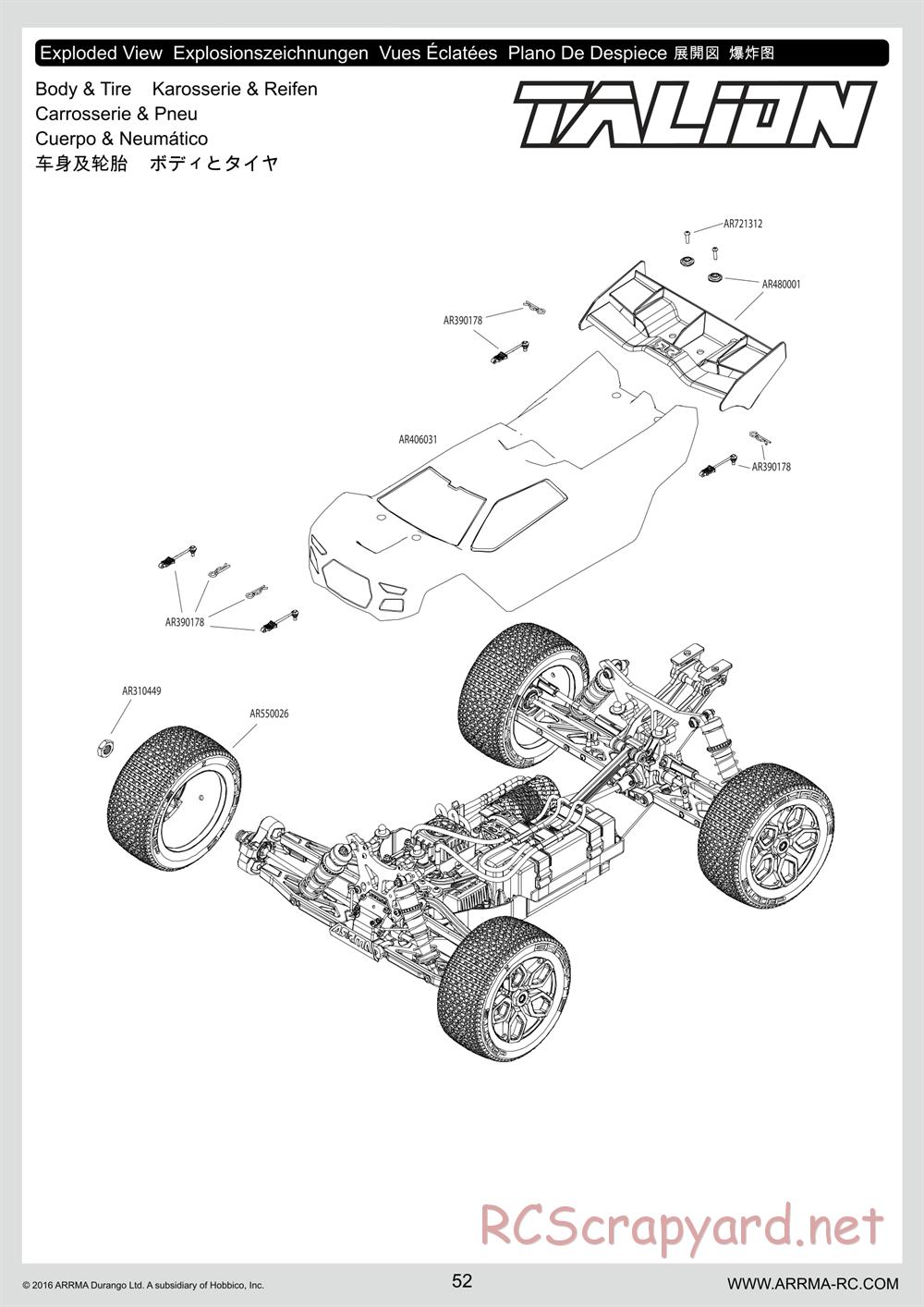 ARRMA - Senton 6S BLX (2016) - Manual - Page 52