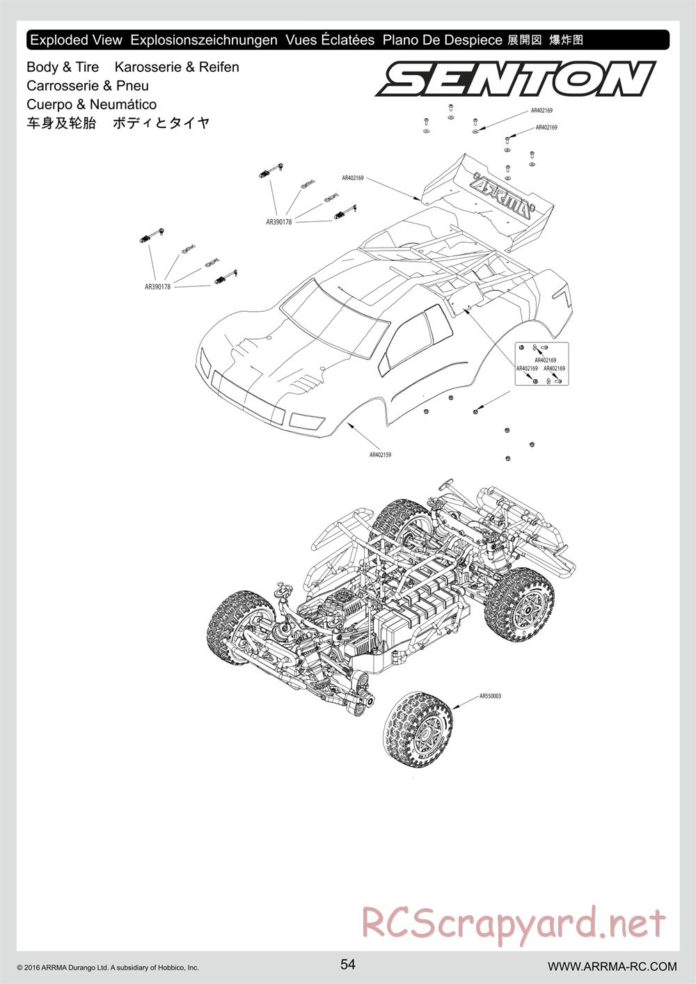 ARRMA - Senton 6S BLX (2016) - Manual - Page 54