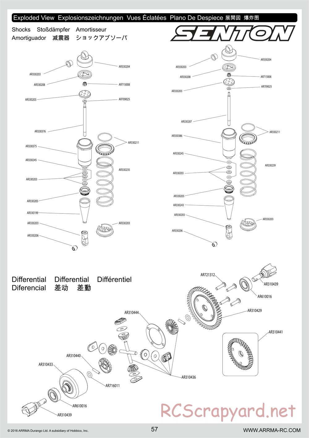 ARRMA - Senton 6S BLX (2016) - Manual - Page 57