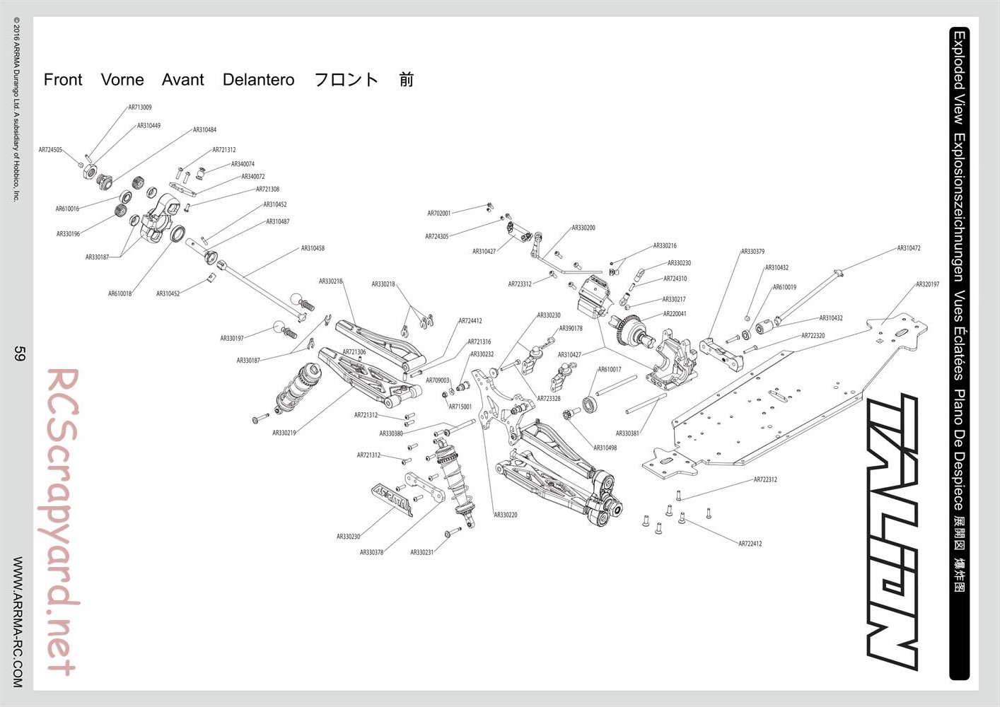 ARRMA - Senton 6S BLX (2016) - Manual - Page 59