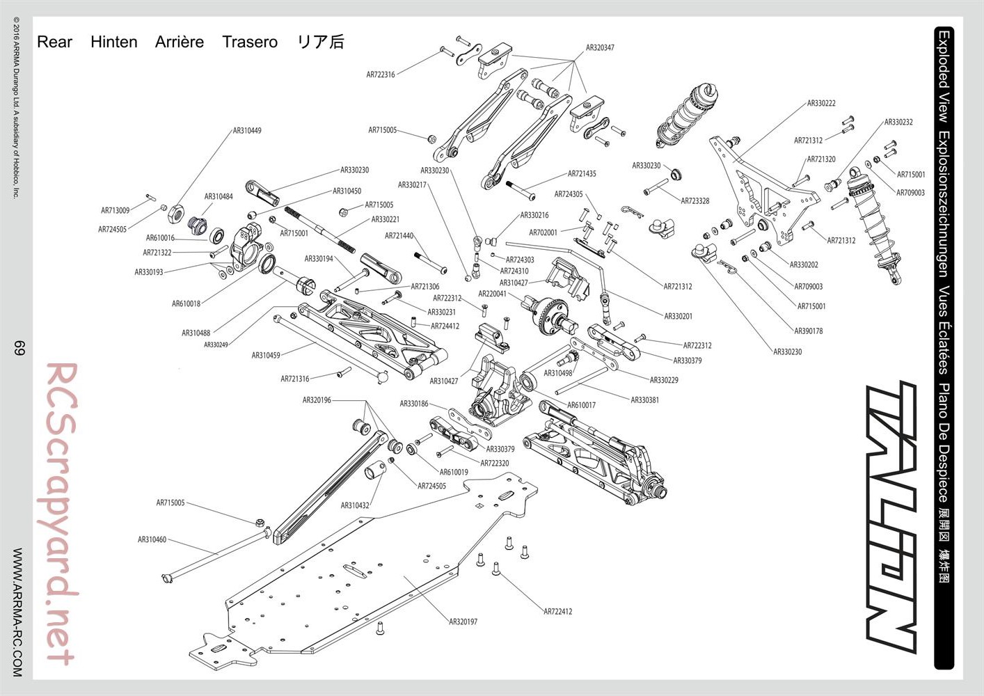 ARRMA - Senton 6S BLX (2016) - Manual - Page 69