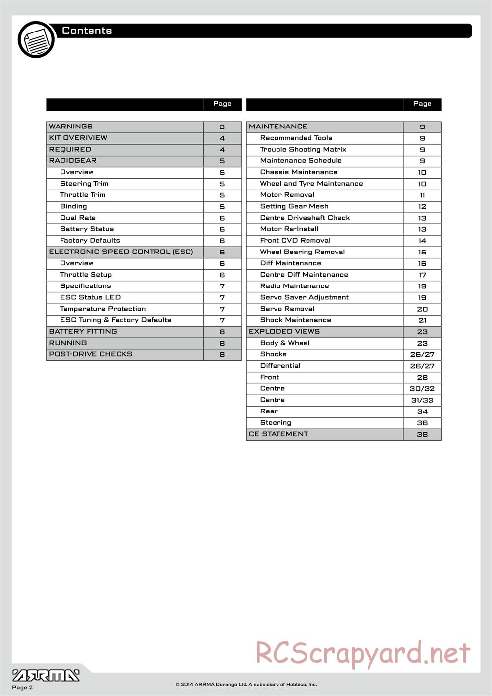 ARRMA - Typhon 6S BLX (2014) - Manual - Page 2