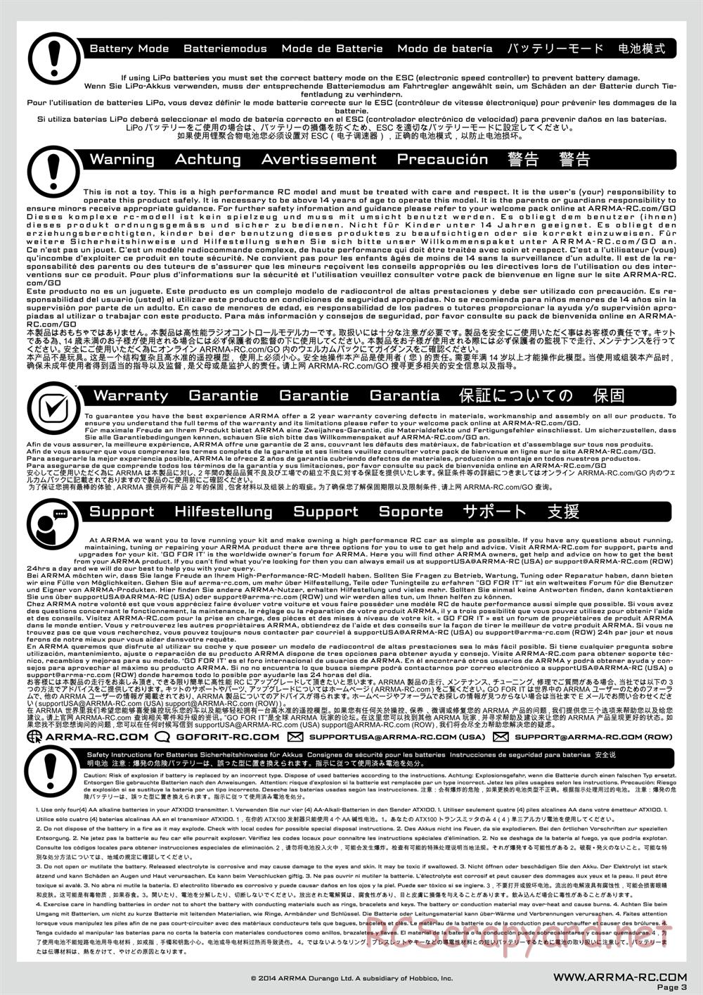 ARRMA - Typhon 6S BLX (2014) - Manual - Page 3