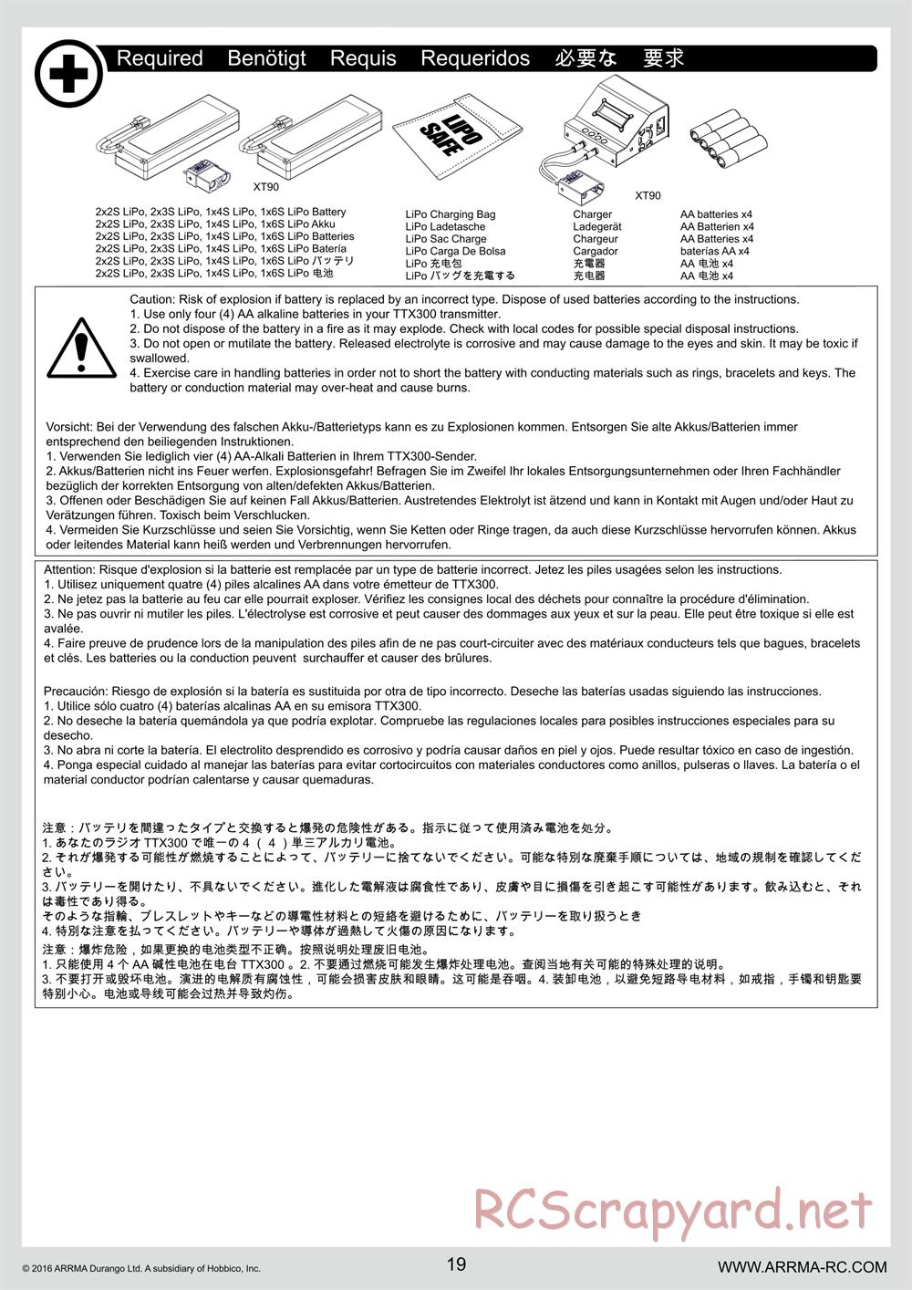 ARRMA - Typhon 6S BLX (2016) - Manual - Page 19