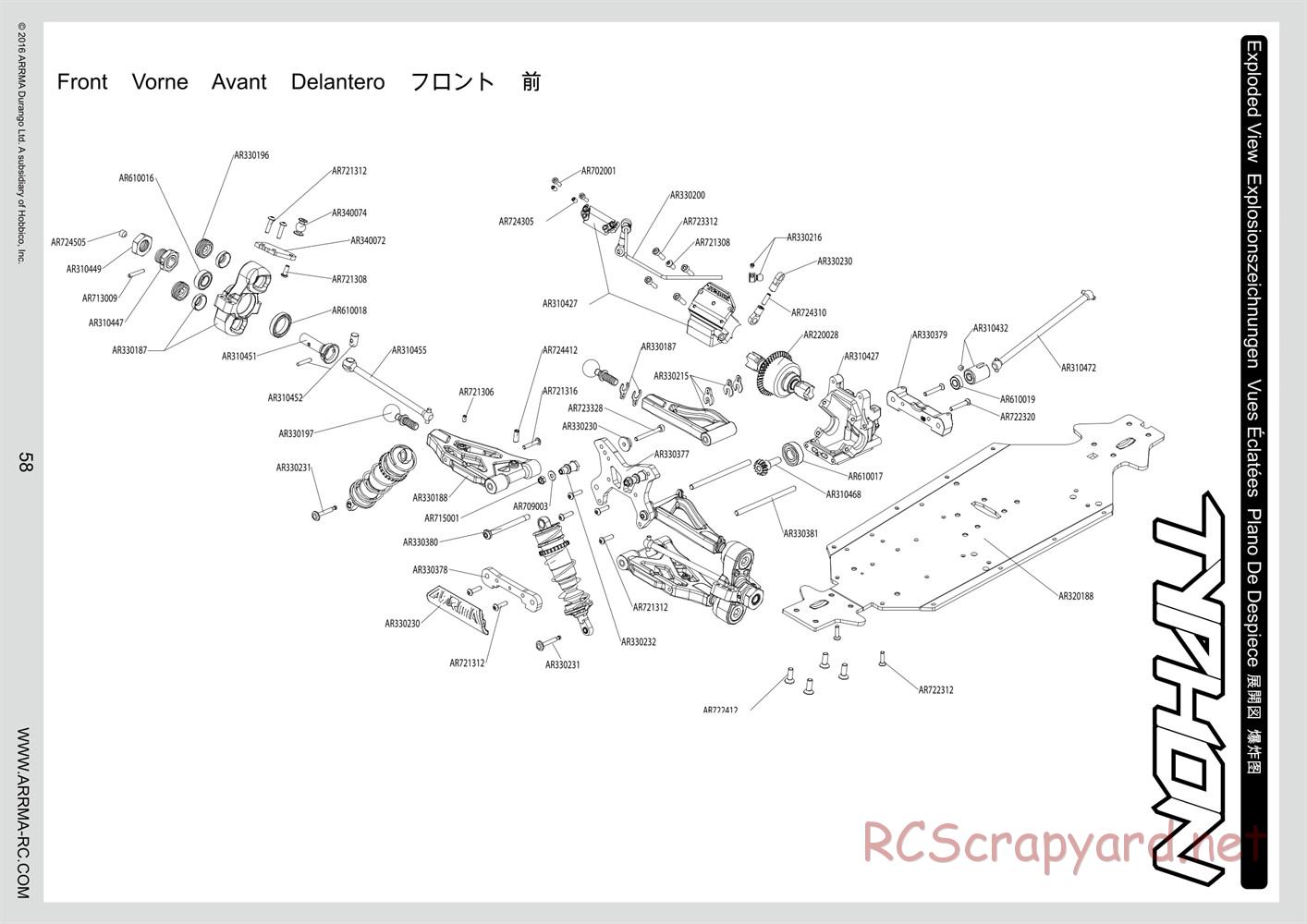 ARRMA - Typhon 6S BLX (2016) - Manual - Page 58