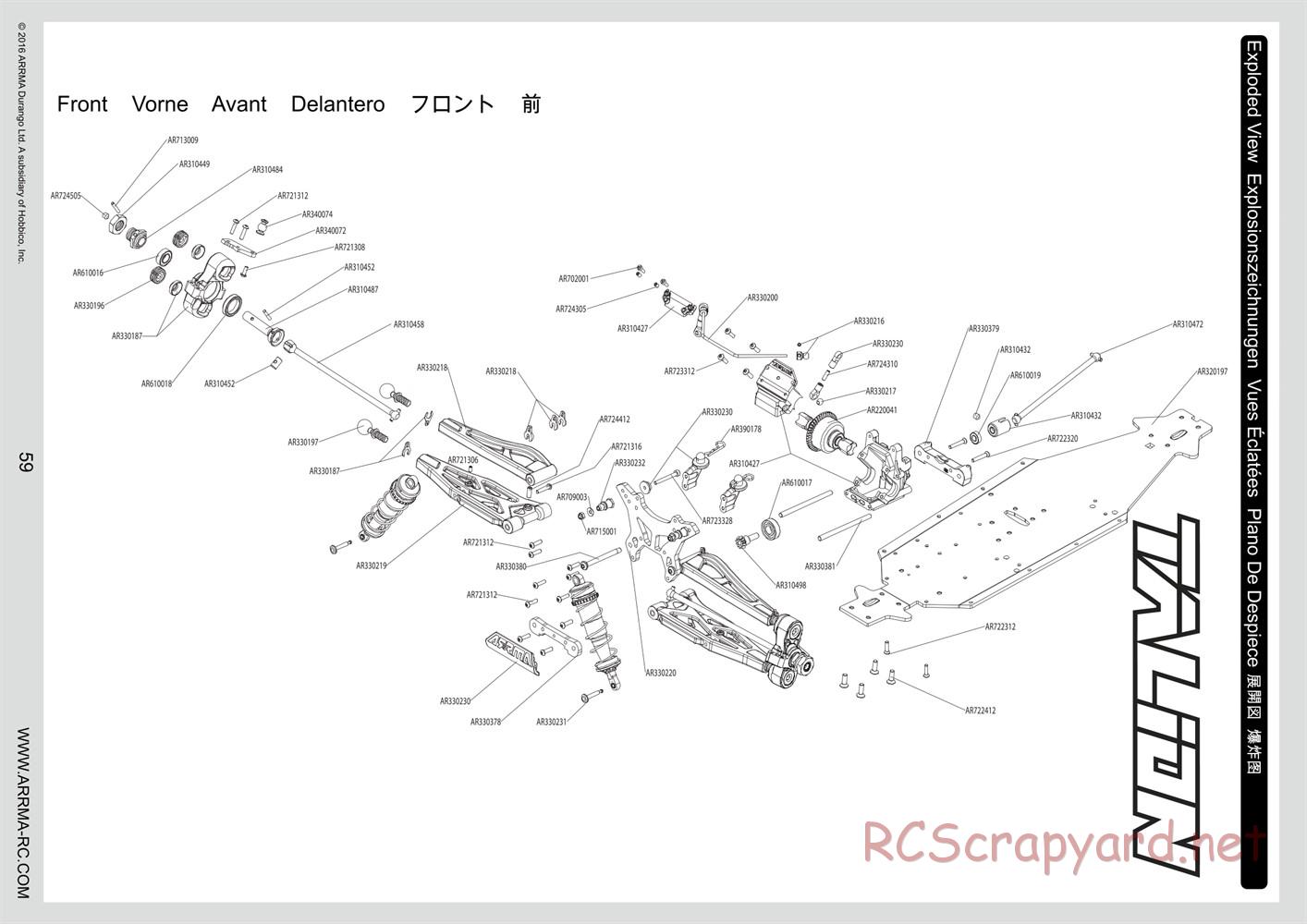 ARRMA - Typhon 6S BLX (2016) - Manual - Page 59