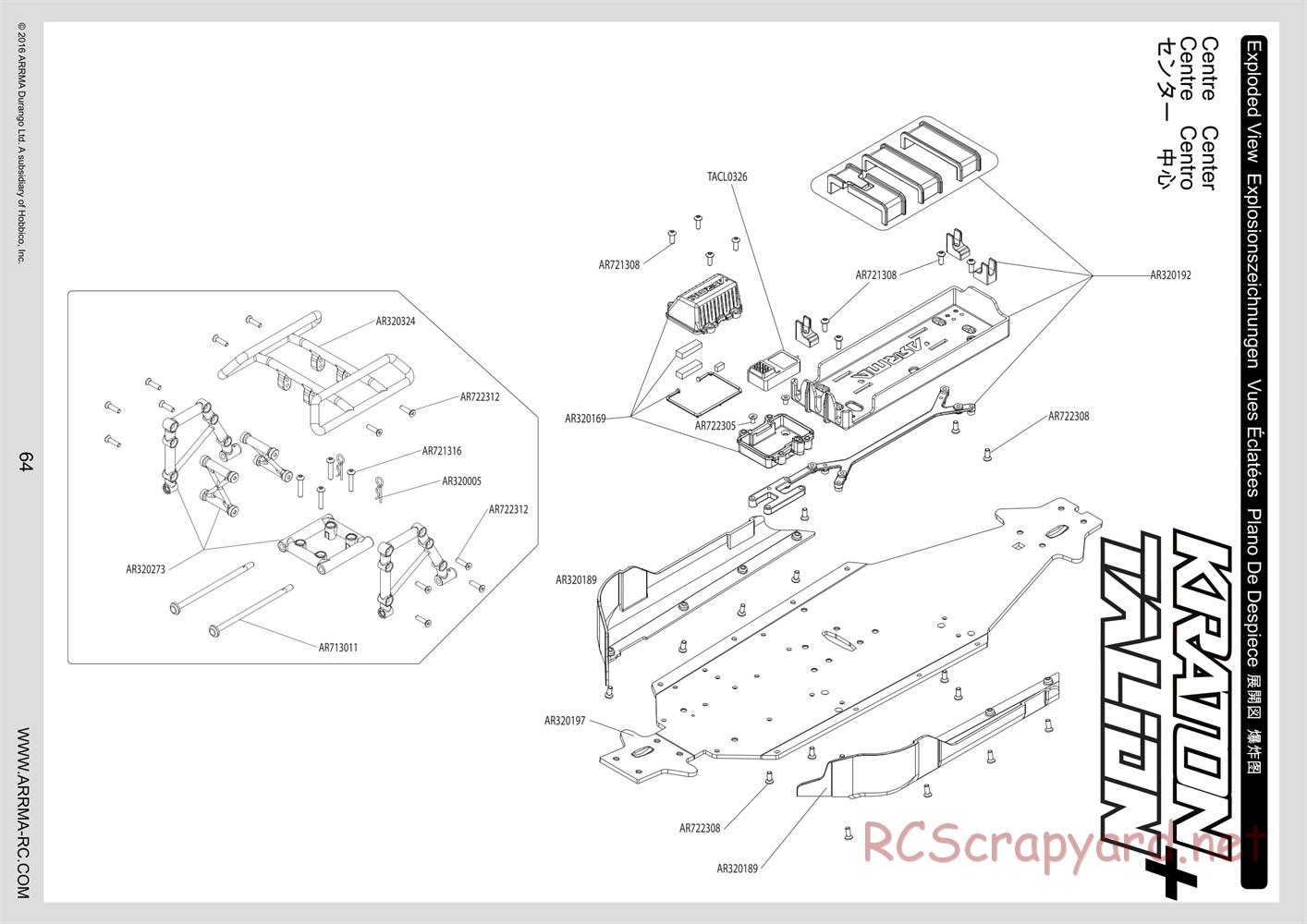 ARRMA - Typhon 6S BLX (2016) - Manual - Page 64