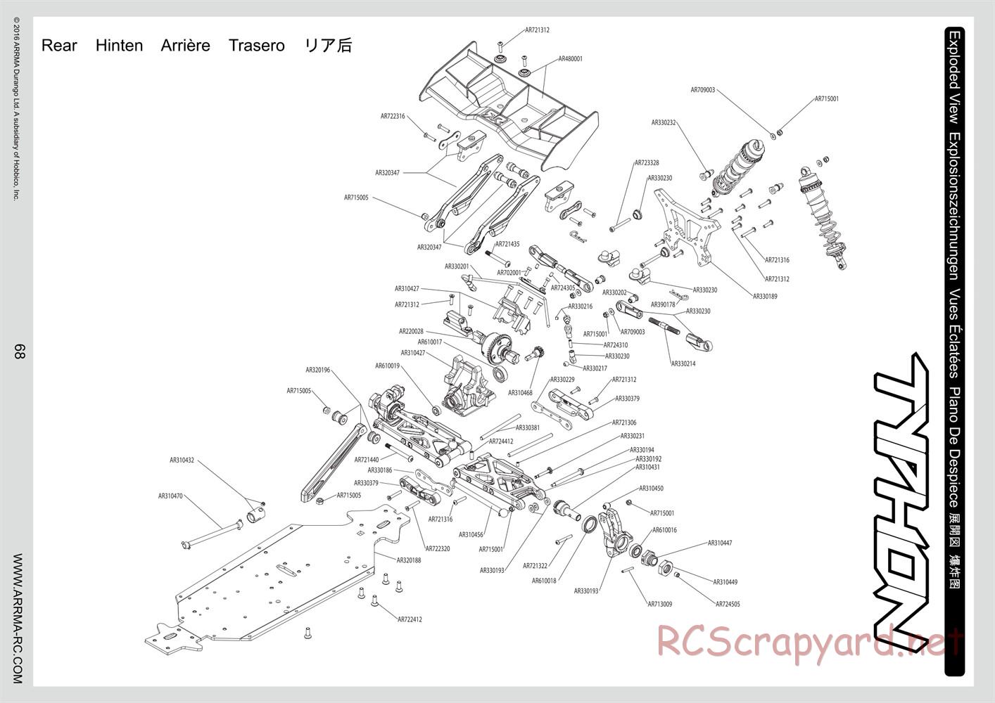 ARRMA - Typhon 6S BLX (2016) - Manual - Page 68