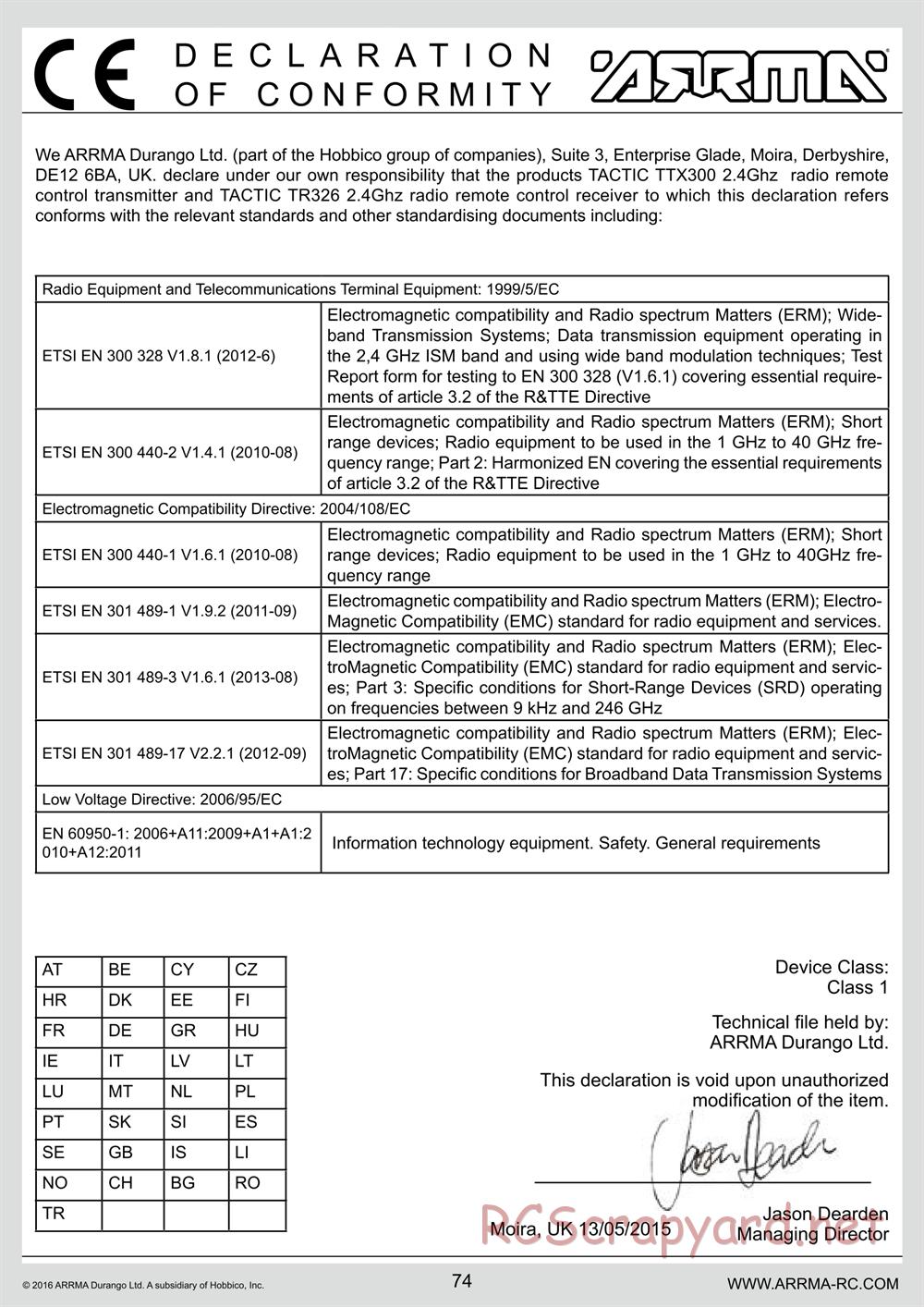 ARRMA - Typhon 6S BLX (2016) - Manual - Page 74