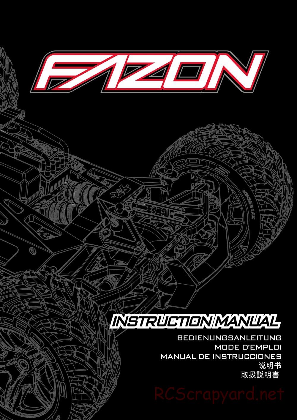 ARRMA - Fazon 6S BLX - Manual - Page 1