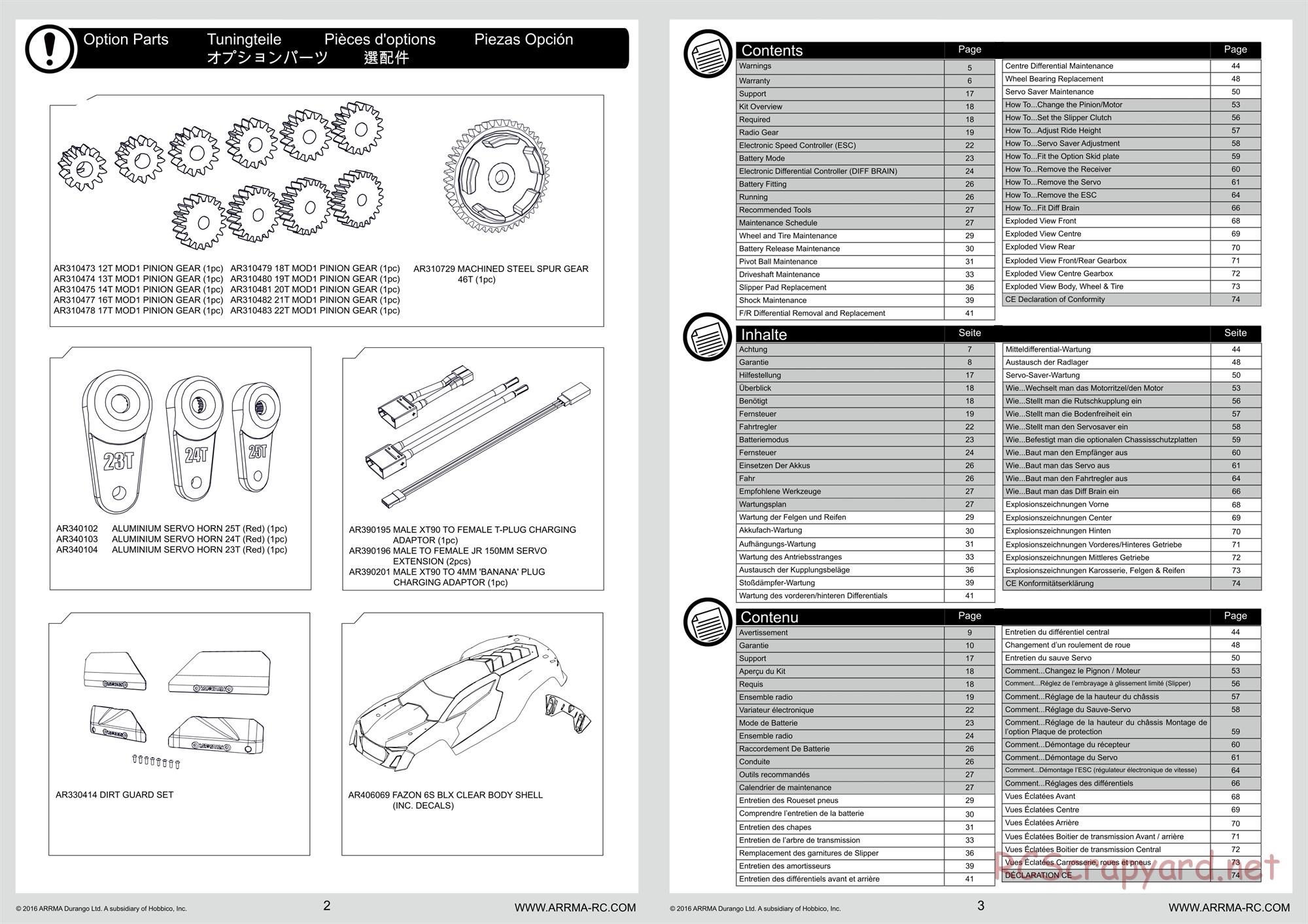 ARRMA - Fazon 6S BLX - Manual - Page 2