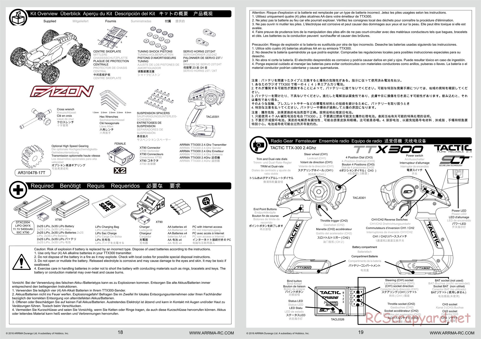 ARRMA - Fazon 6S BLX - Manual - Page 10