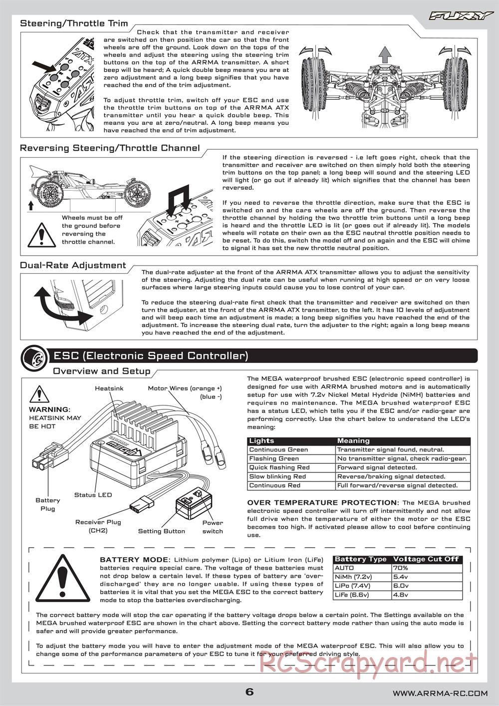 ARRMA - Fury (2010) - Manual - Page 6