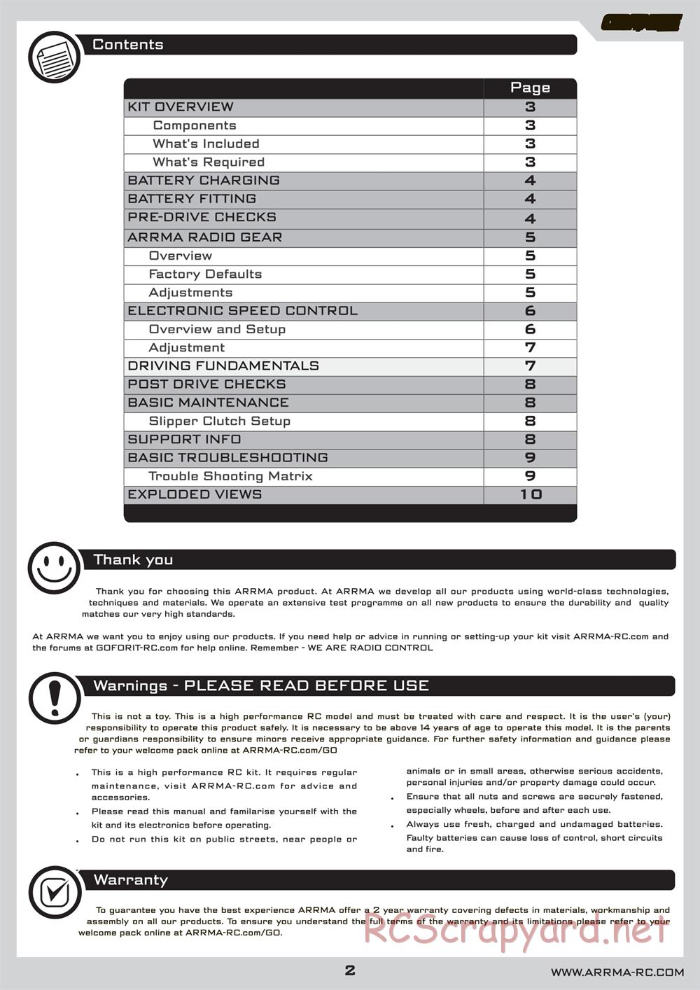 ARRMA - Granite (2011) - Manual - Page 2