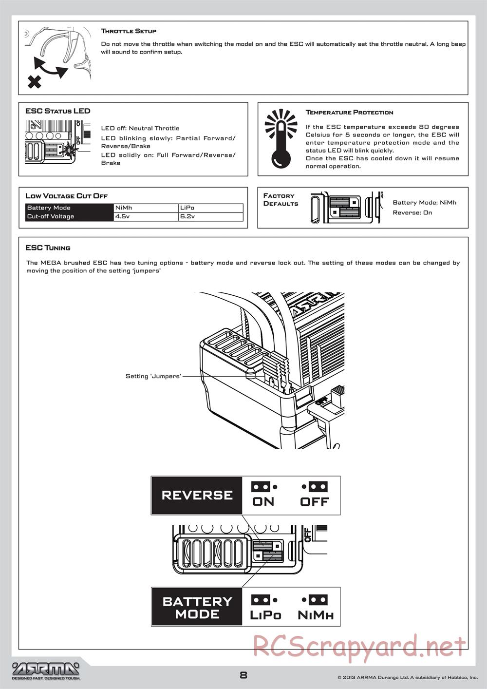 ARRMA - Vorteks Mega (2013) - Manual - Page 8