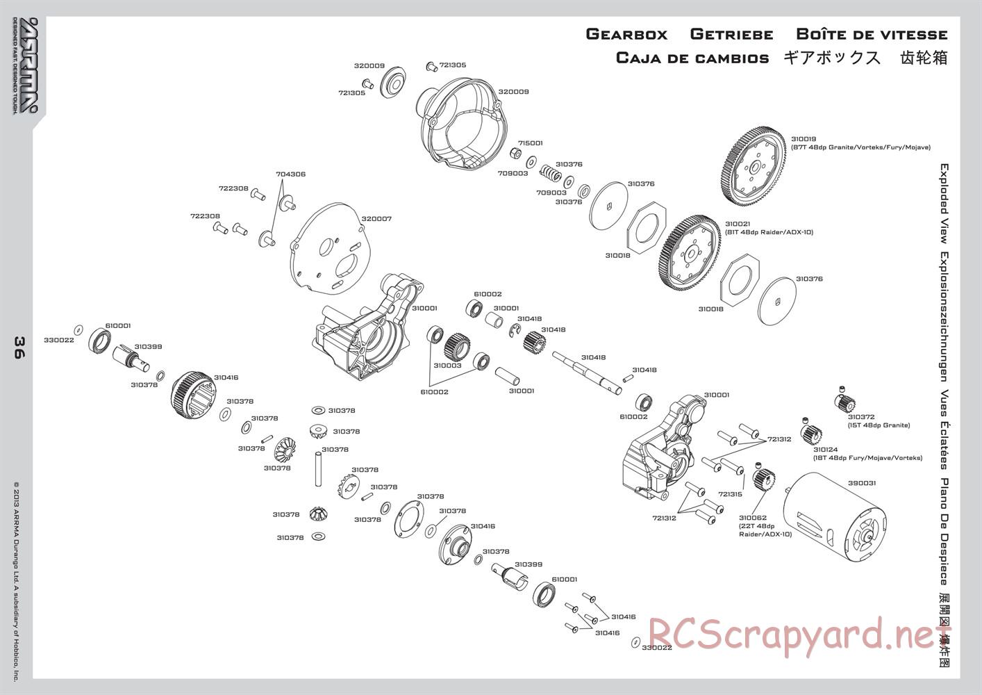 ARRMA - Granite Mega (2013) - Manual - Page 36