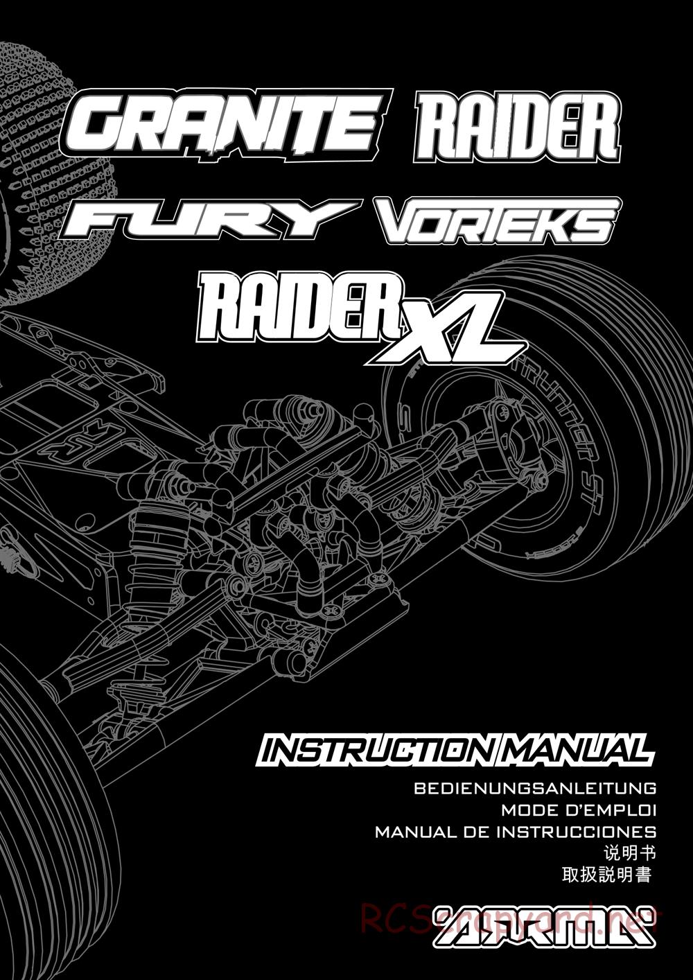 ARRMA - Raider Mega (2016) - Manual - Page 1