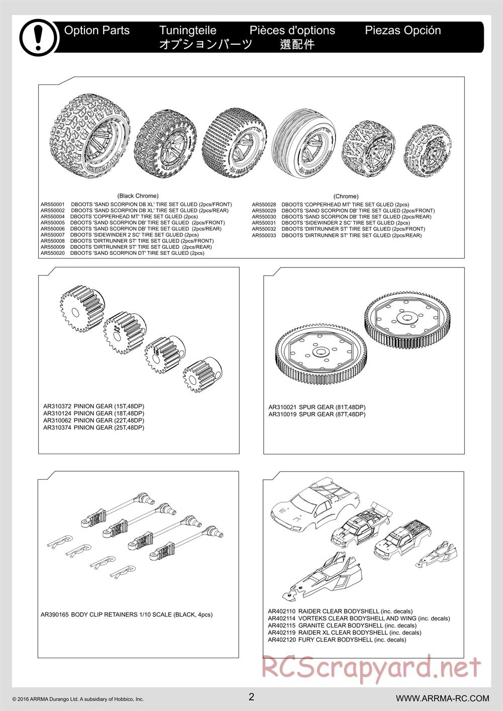 ARRMA - Vorteks Mega (2016) - Manual - Page 2