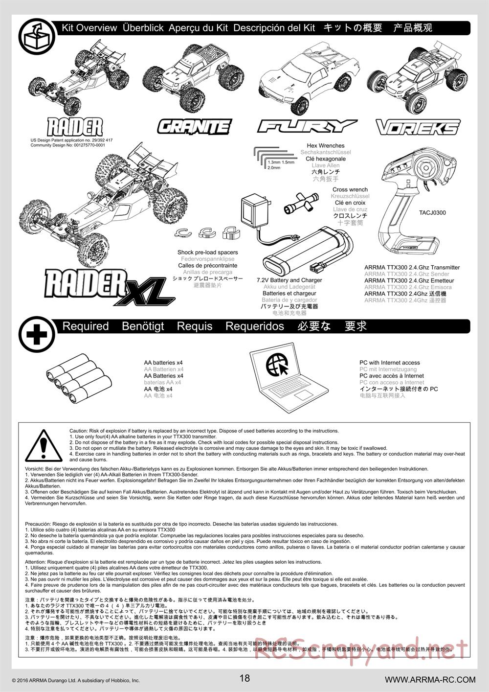 ARRMA - Vorteks Mega (2016) - Manual - Page 18