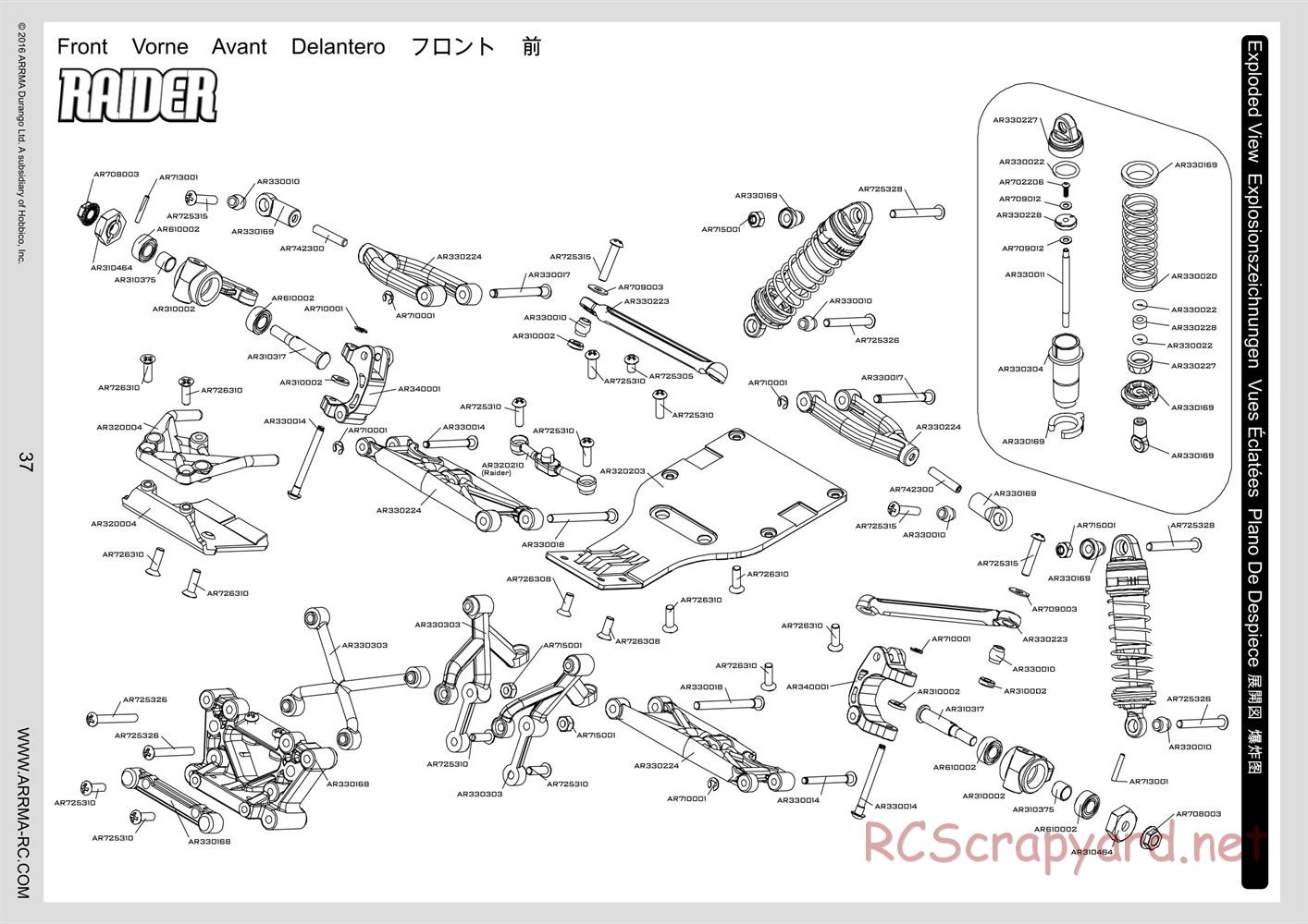 ARRMA - Raider Mega (2016) - Manual - Page 37