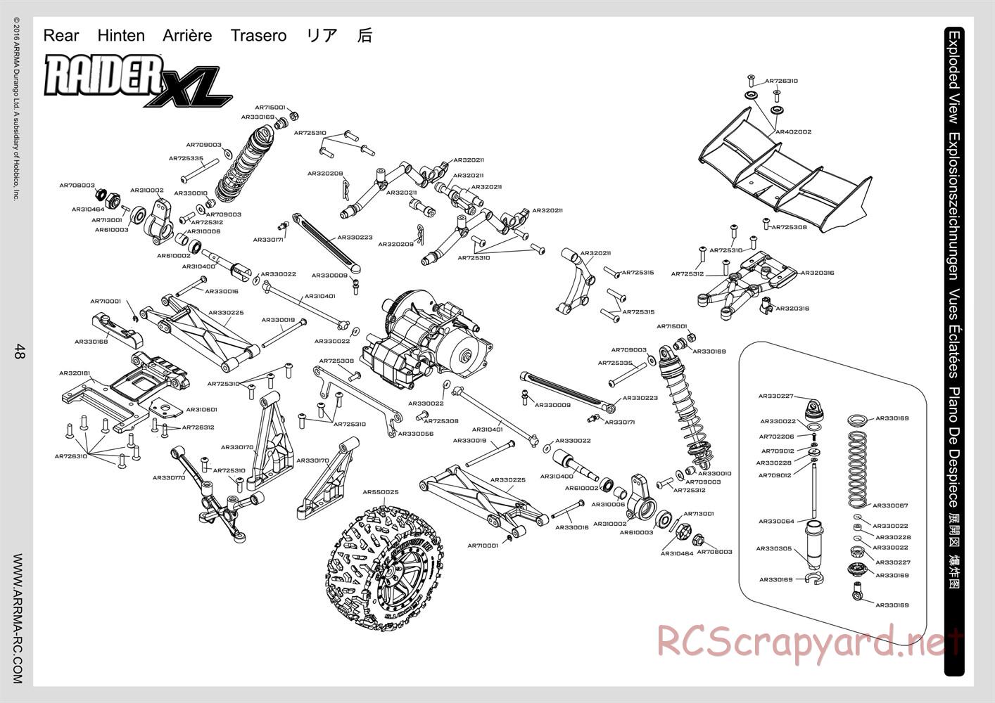 ARRMA - Raider Mega (2016) - Manual - Page 48