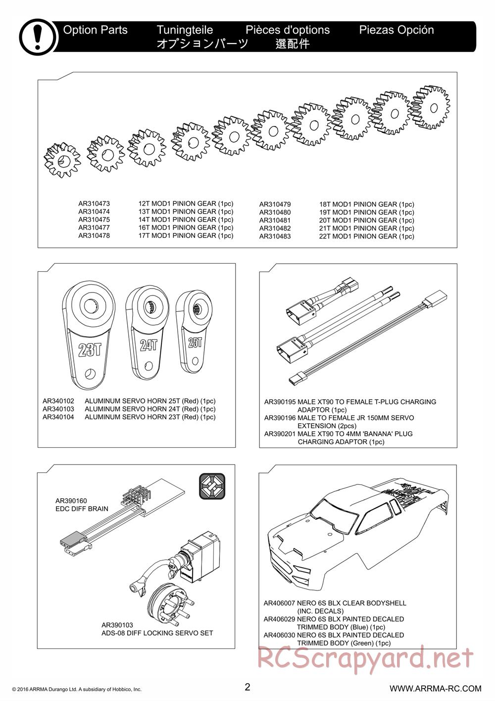 ARRMA - Nero 6S BLX - Manual - Page 2