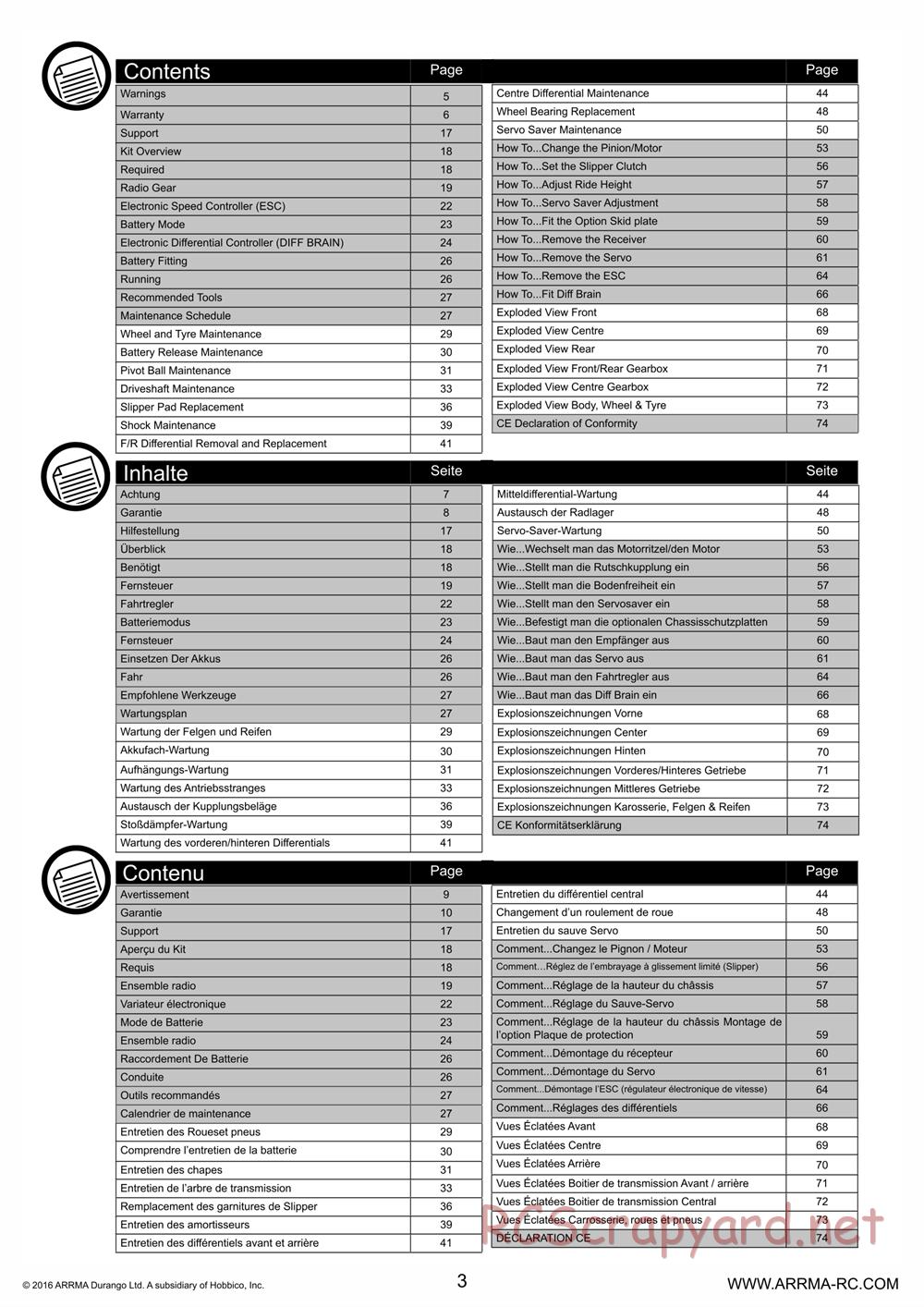 ARRMA - Nero 6S BLX - Manual - Page 3