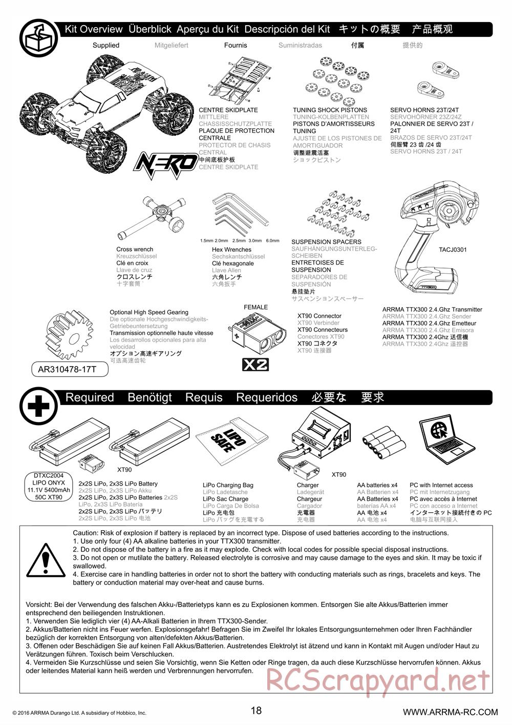 ARRMA - Nero 6S BLX - Manual - Page 18