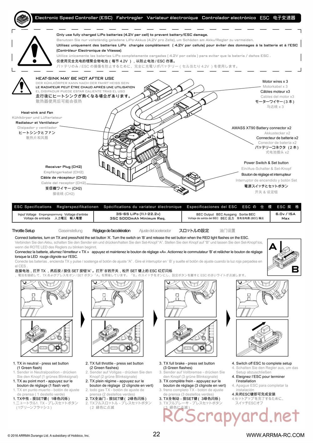 ARRMA - Nero 6S BLX - Manual - Page 22