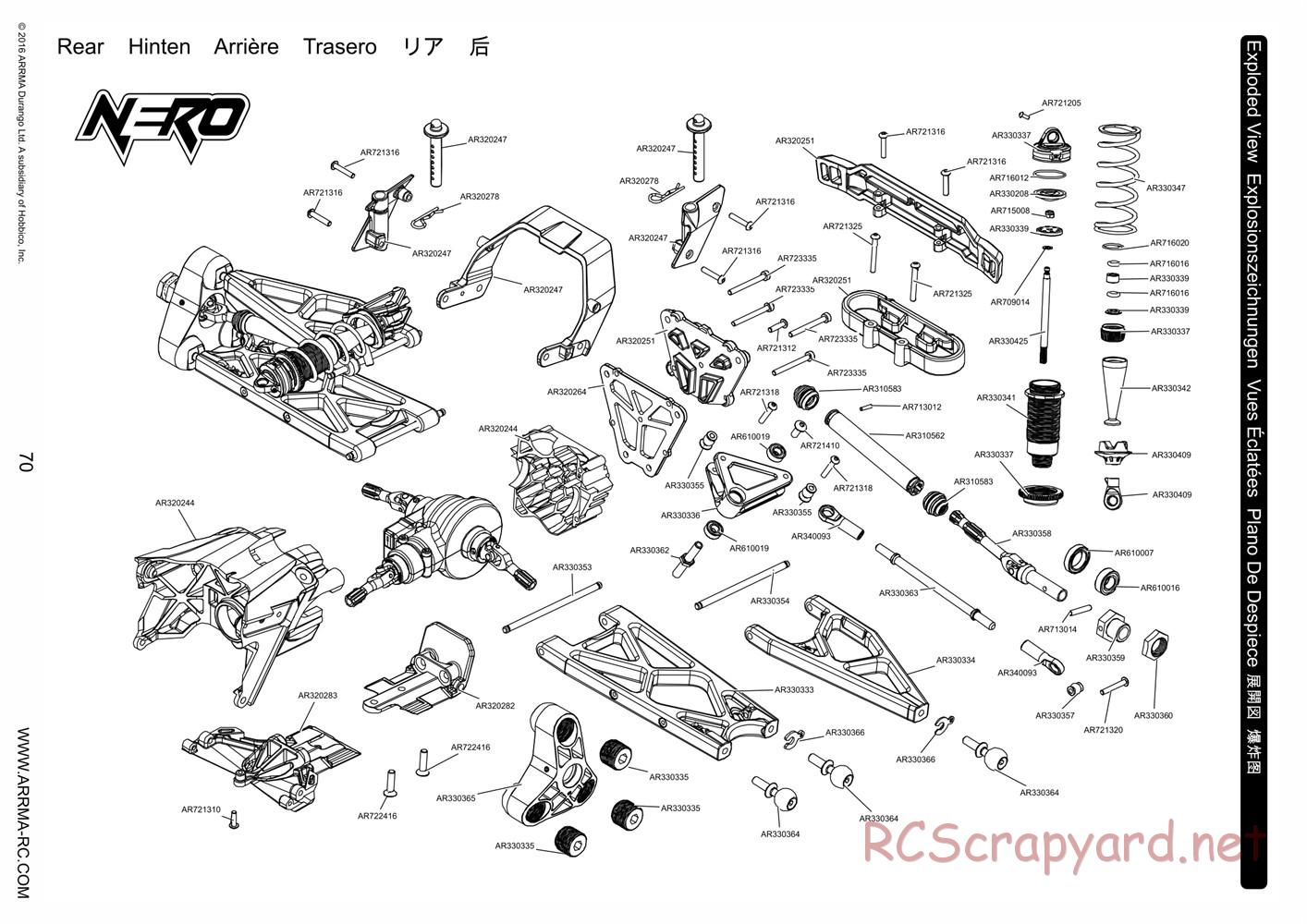 ARRMA - Nero 6S BLX - Manual - Page 70