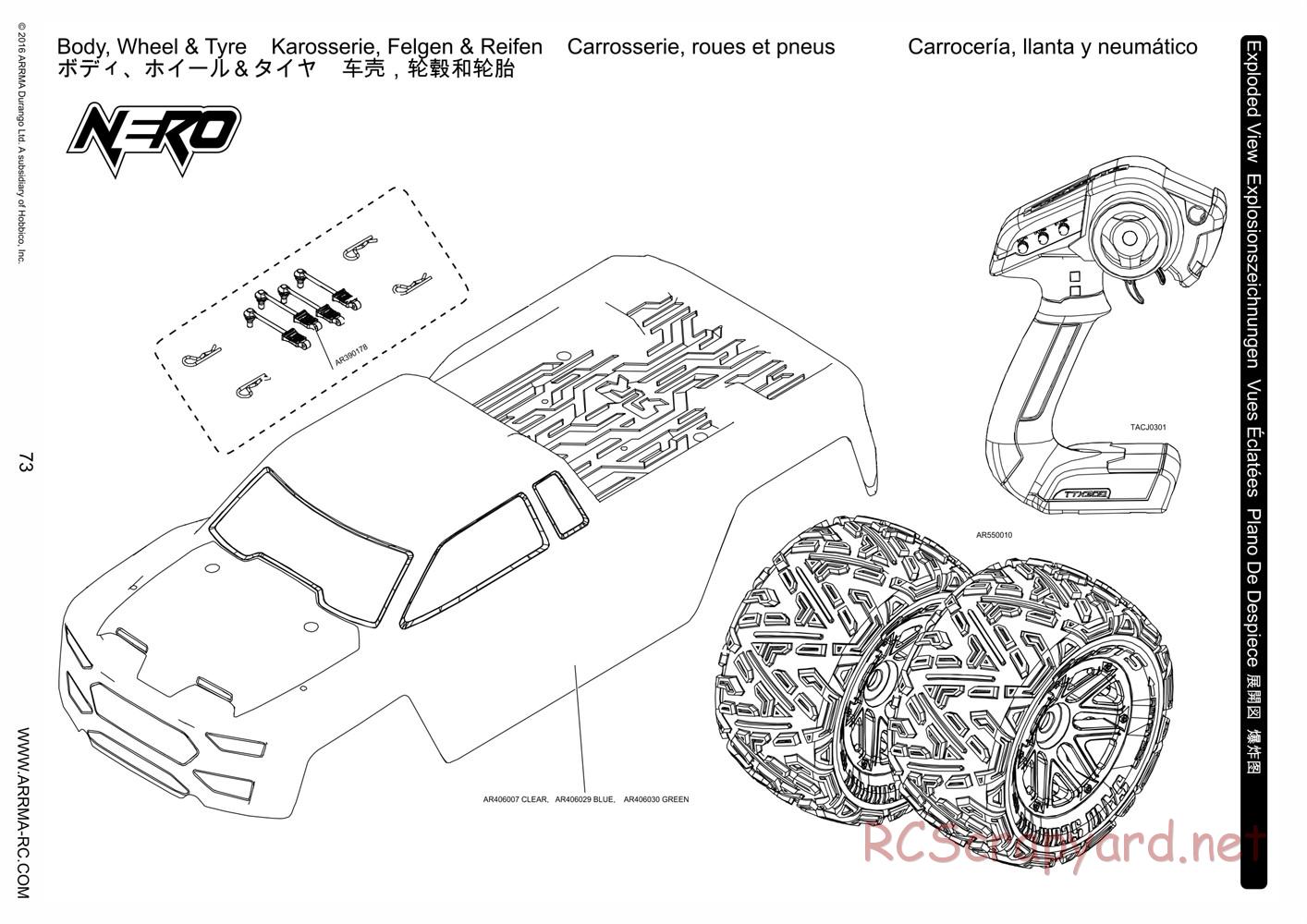 ARRMA - Nero 6S BLX - Manual - Page 73