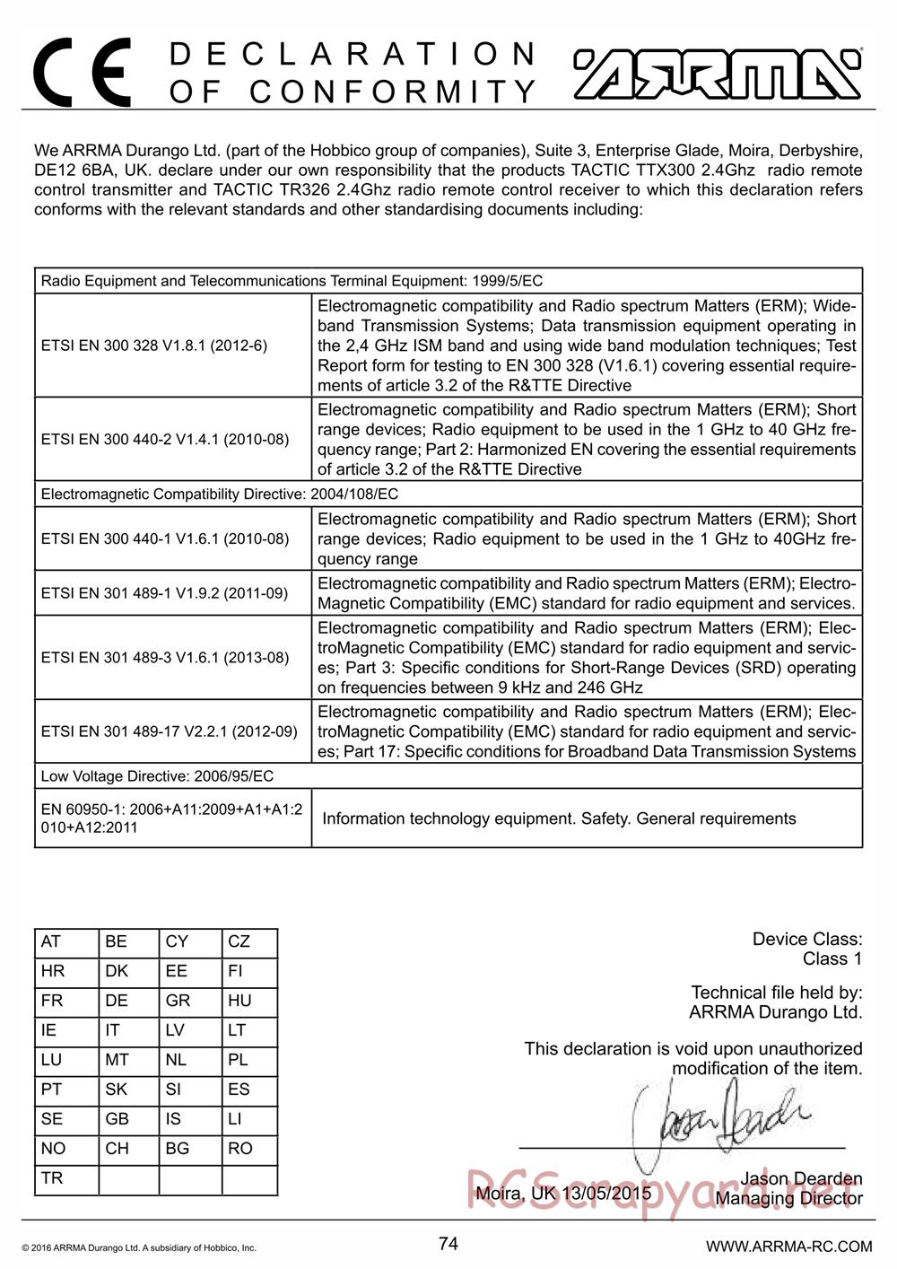 ARRMA - Nero 6S BLX - Manual - Page 74