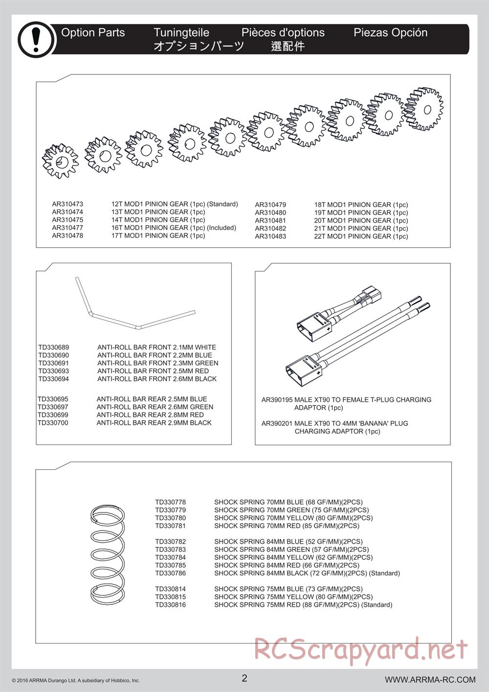 ARRMA - Outcast 6S BLX - Manual - Page 2