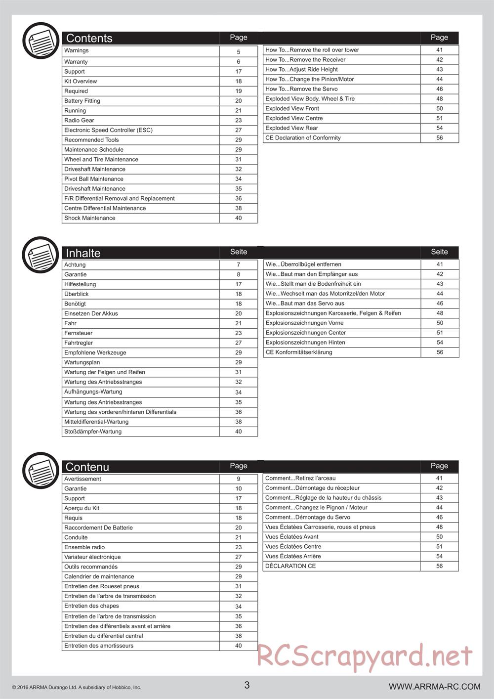 ARRMA - Outcast 6S BLX - Manual - Page 3