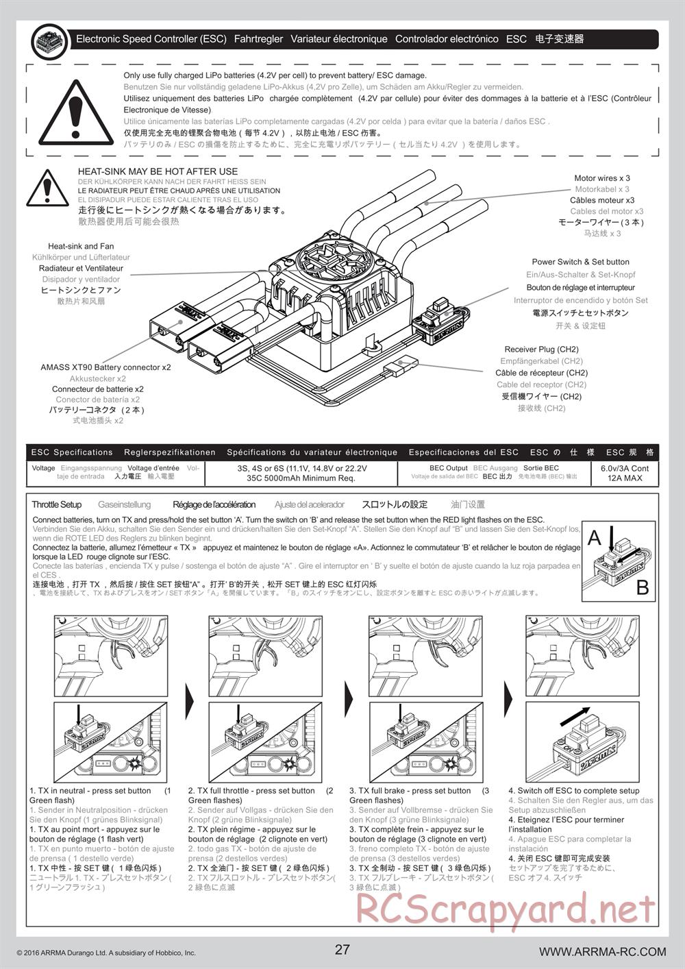 ARRMA - Outcast 6S BLX - Manual - Page 27