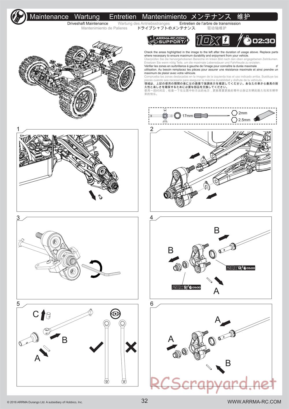 ARRMA - Outcast 6S BLX - Manual - Page 32