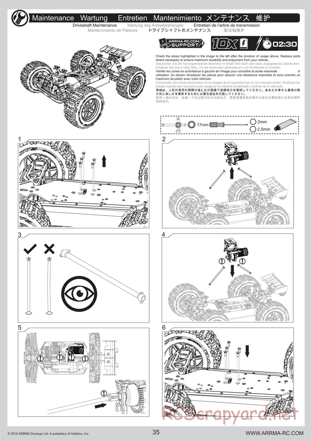 ARRMA - Outcast 6S BLX - Manual - Page 35