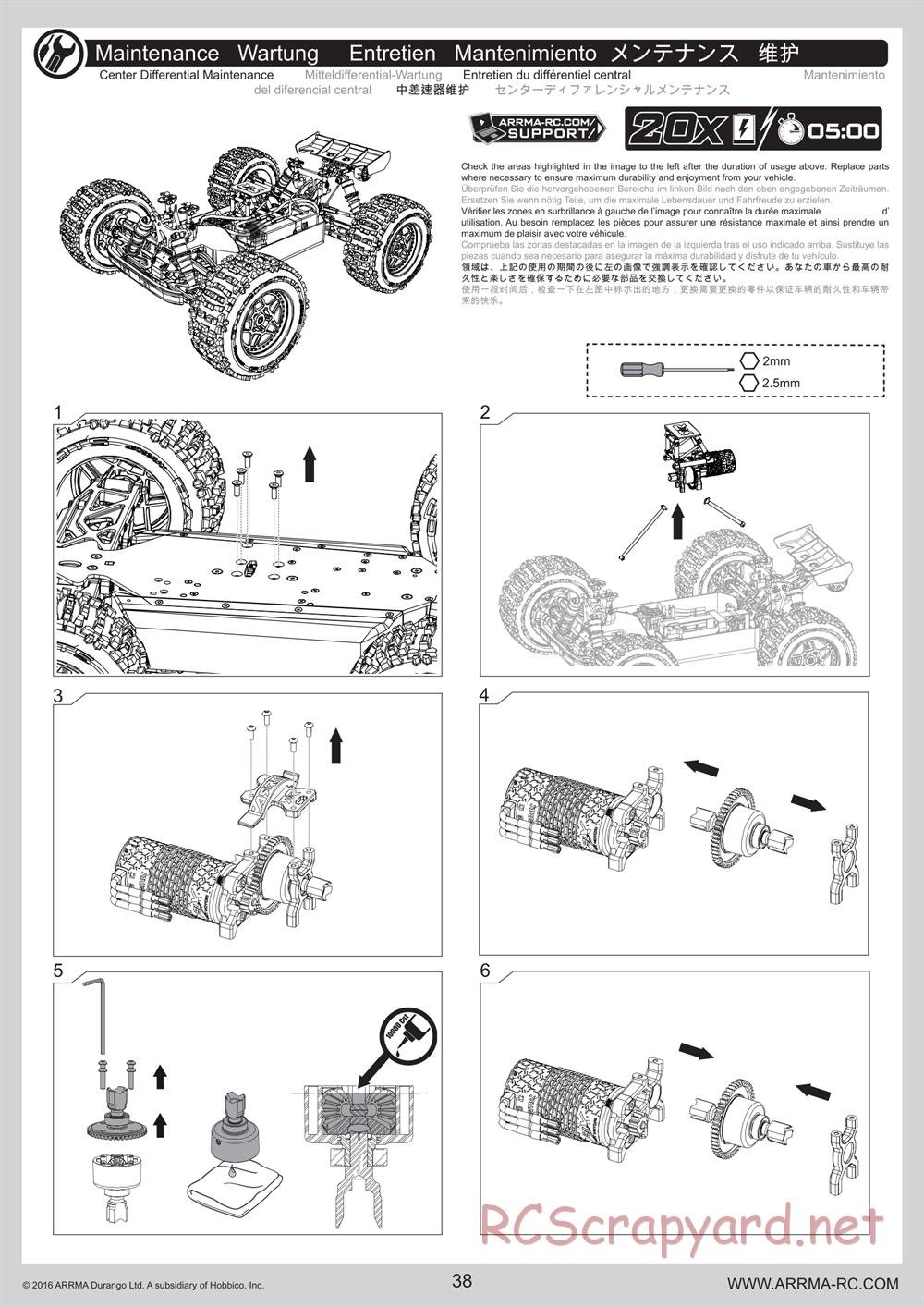 ARRMA - Outcast 6S BLX - Manual - Page 38