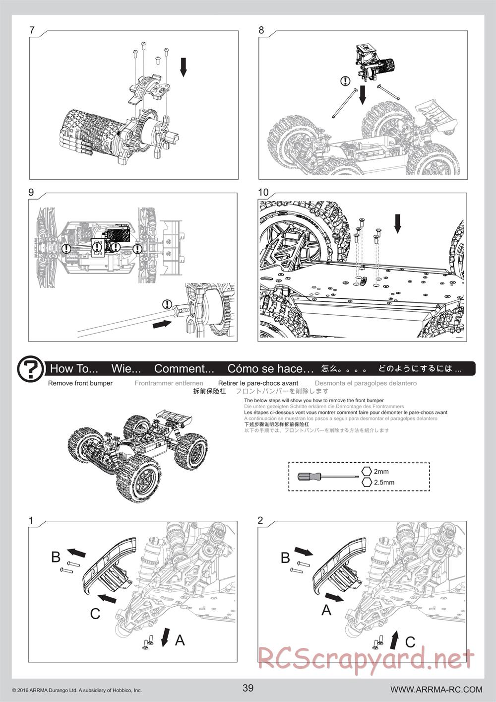 ARRMA - Outcast 6S BLX - Manual - Page 39