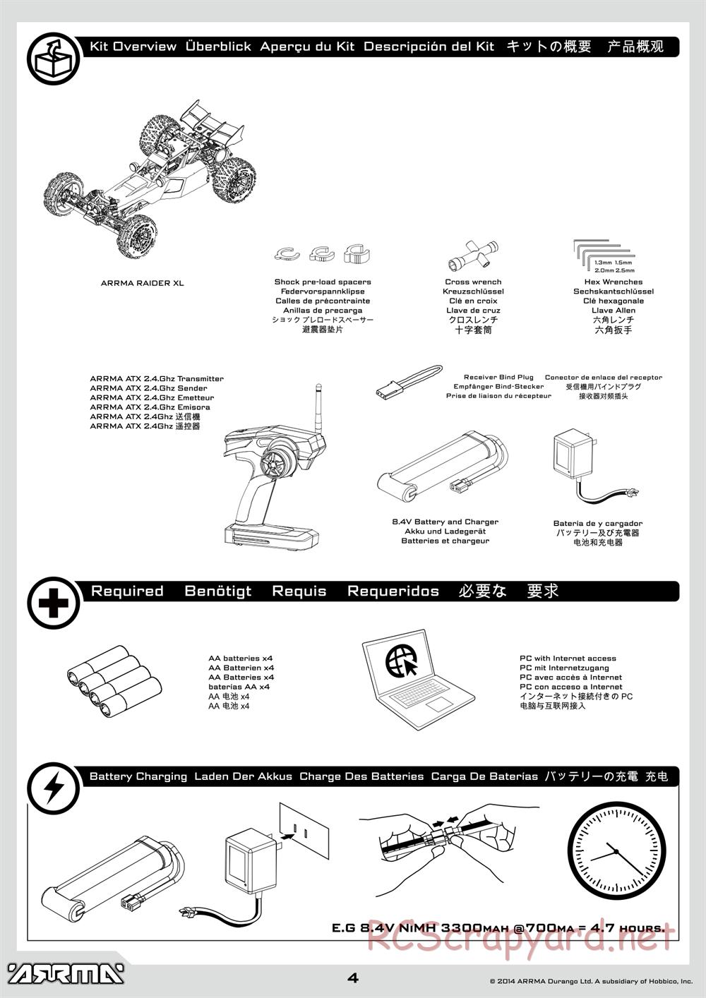 ARRMA - Raider XL BLX (2014) - Manual - Page 4