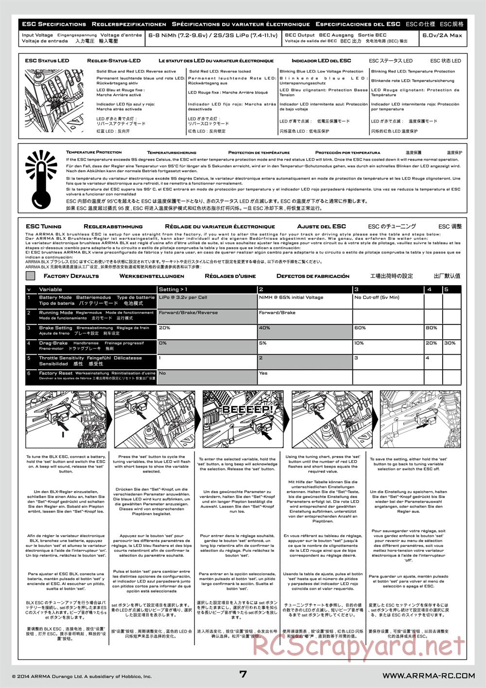 ARRMA - Raider XL BLX (2014) - Manual - Page 7